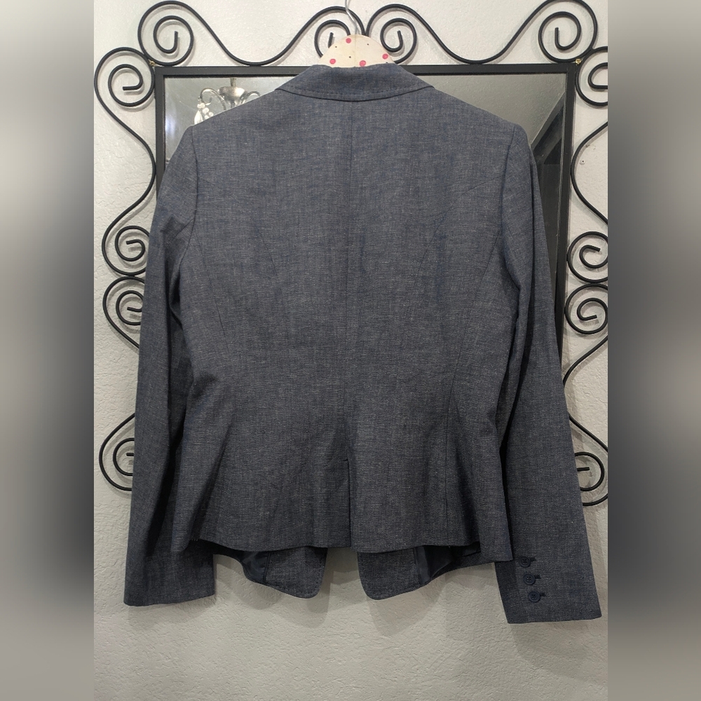 Calvin Klein Cotton Linen One Button Closure Fully Lined Women's Blazer Size 12P - Picture 2 of 9